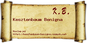 Kesztenbaum Benigna névjegykártya